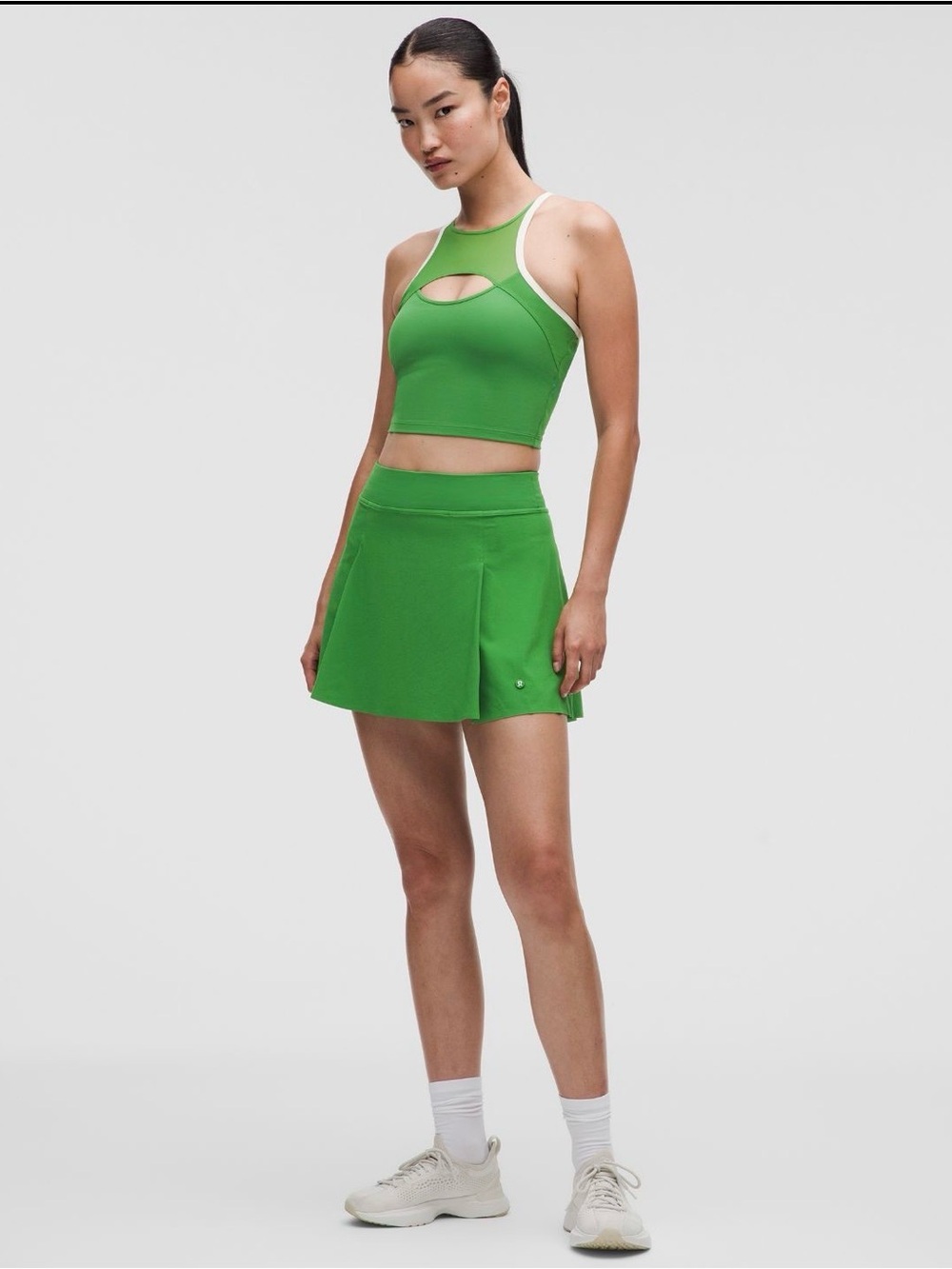 NWT Lululemon A~Line Side Pleat Tennis Skirt chameleon GREEN XS